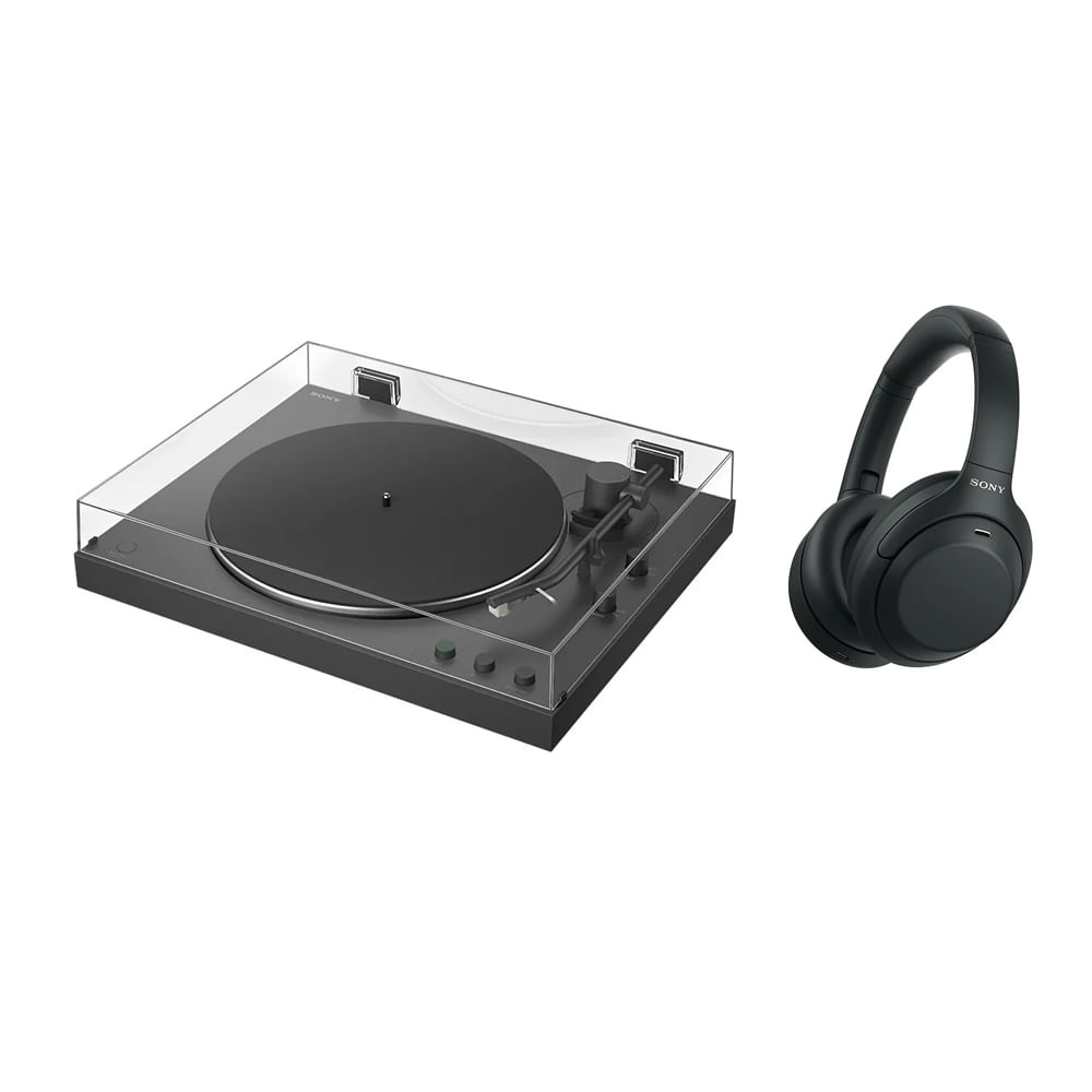 Combo Sony: tocadiscos PS-LX3BT + audífonos WH-1000XM4C noise cancelling